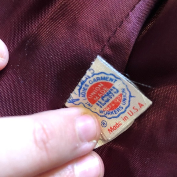 Vintage burgundy smokers jacket union made - Picture 6 of 11